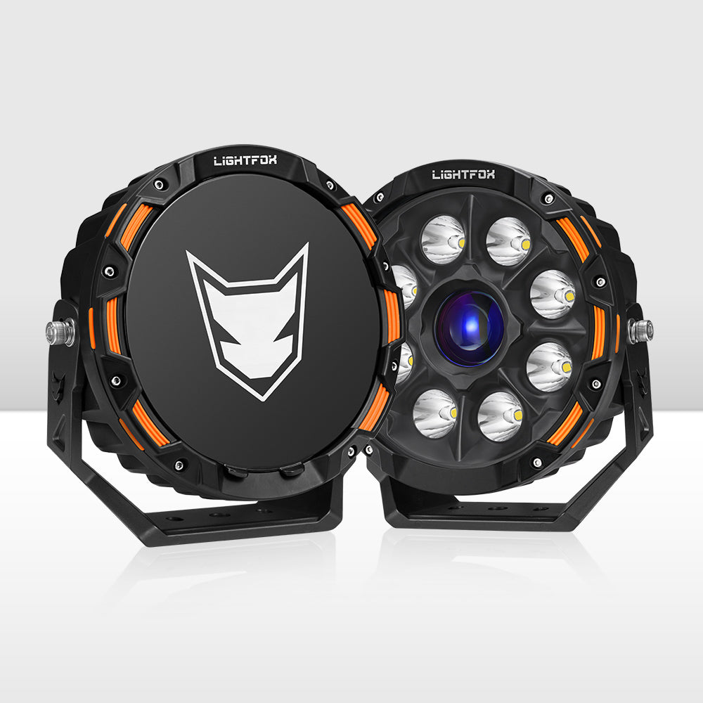 Lightfox 9inch Laser LED Driving Lights 1Lux@7,302ft IP68 15,046LM