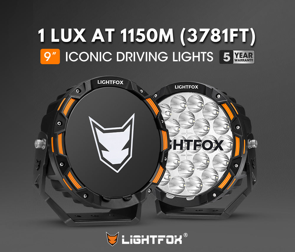 Lightfox 9inch LED Driving Light 1Lux@3,781ft IP68 20,200 Lumens