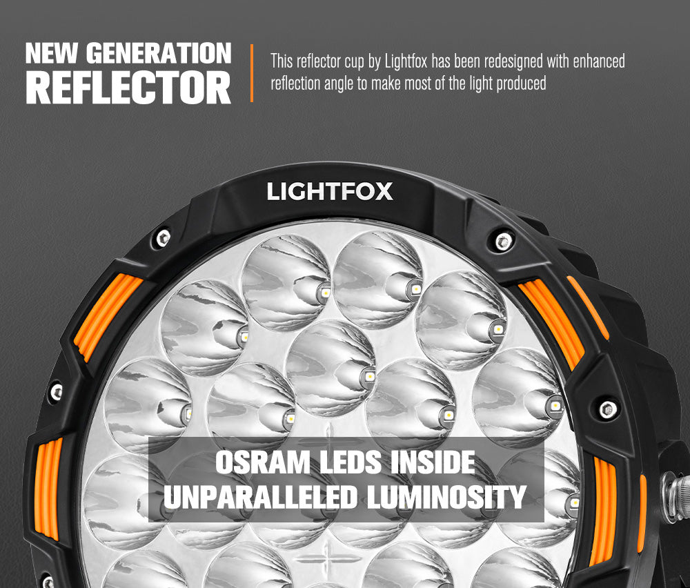 Lightfox 9inch LED Driving Light 1Lux@4,728ft IP68 18,672 Lumens