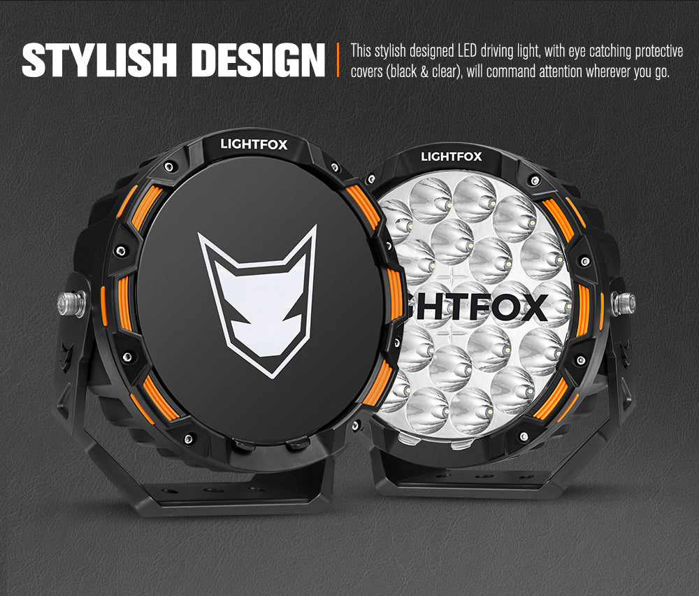 Lightfox 9inch LED Driving Light 1Lux@4,728ft IP68 18,672 Lumens
