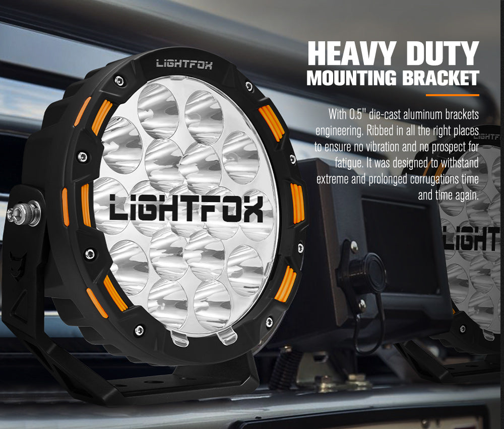 Lightfox 7inch LED Driving Light 1Lux@2,675ft IP68 12,603 Lumens