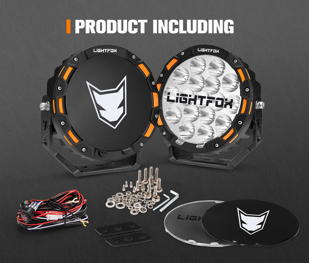 Lightfox 7inch LED Driving Light 1Lux@2,675ft IP68 12,603 Lumens