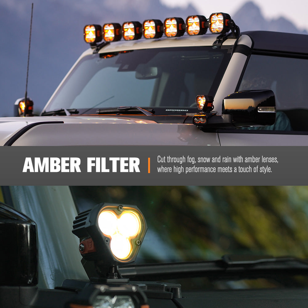 Lightfox Cygnus-3 3" Pair LED Pod Lights 1Lux@1,503ft IP68 6,472LM