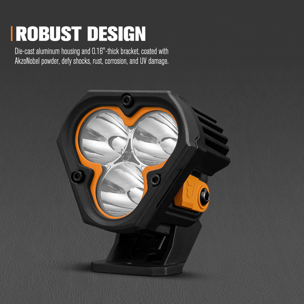 Lightfox Cygnus-3 3" Pair LED Pod Lights 1Lux@1,181ft IP68 3,236LM