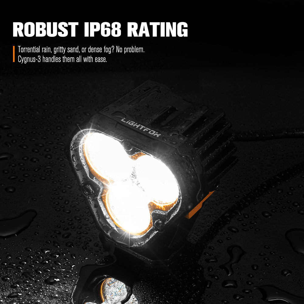 Lightfox Cygnus-3 3" Pair LED Pod Lights 1Lux@1,181ft IP68 3,236LM