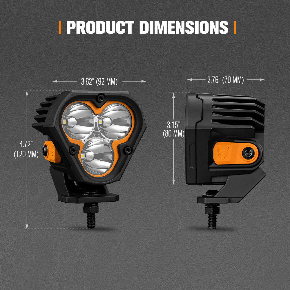 Lightfox Cygnus-3 3" Pair LED Pod Lights 1Lux@1,181ft IP68 3,236LM