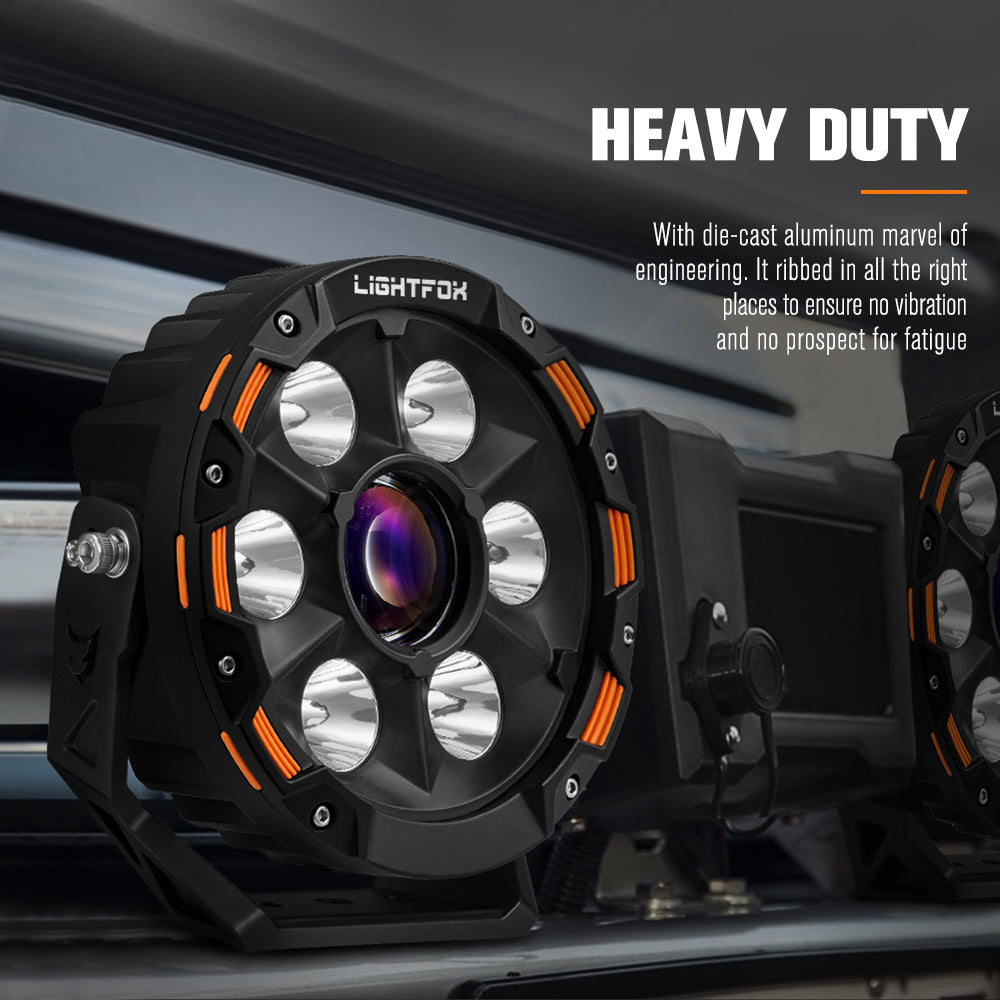 Lightfox 7inch Laser LED Driving Lights 1Lux@7,302ft IP68 11,285LM