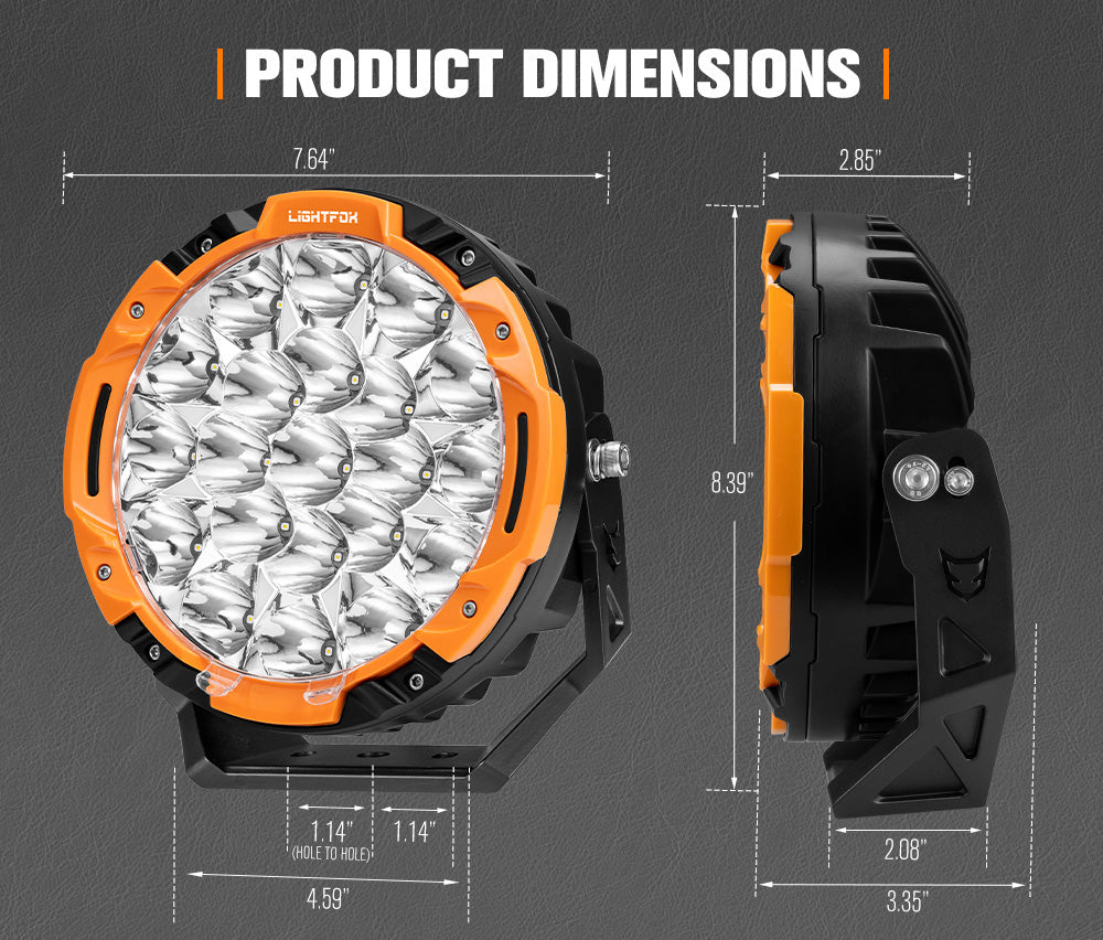 Lightfox 7inch LED Driving Light 1Lux@4,222ft IP68 15,366 Lumens