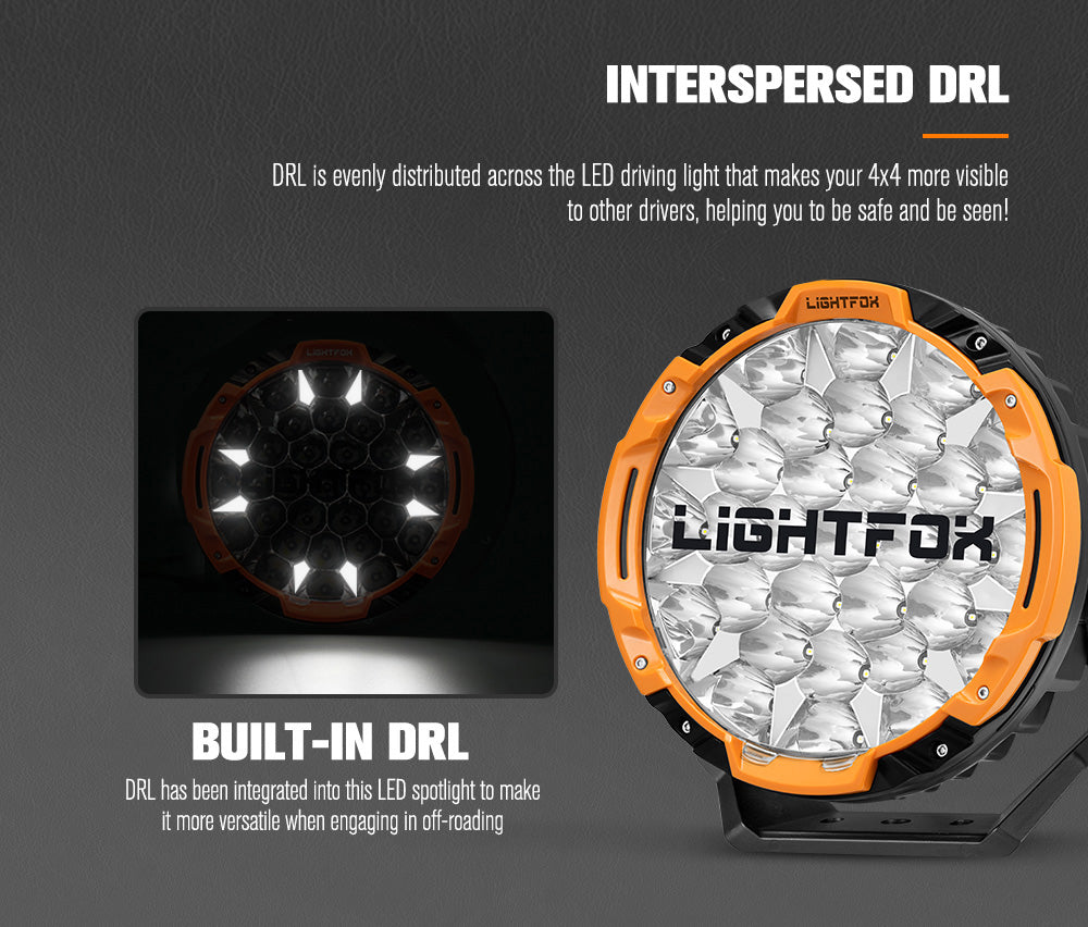 Lightfox 9inch LED Driving Light 1Lux@6,890ft IP68 16,342 Lumens