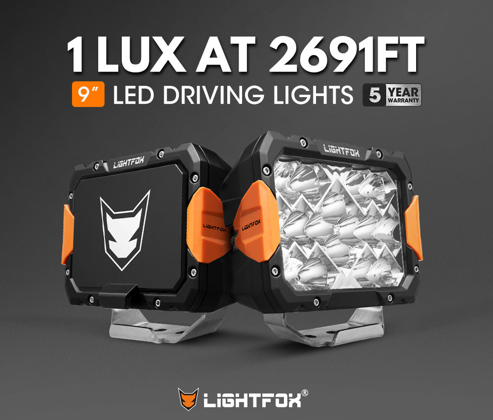 Lightfox Pegasus 9" LED Driving Light 1Lux@2,691ft IP68 13,560LM