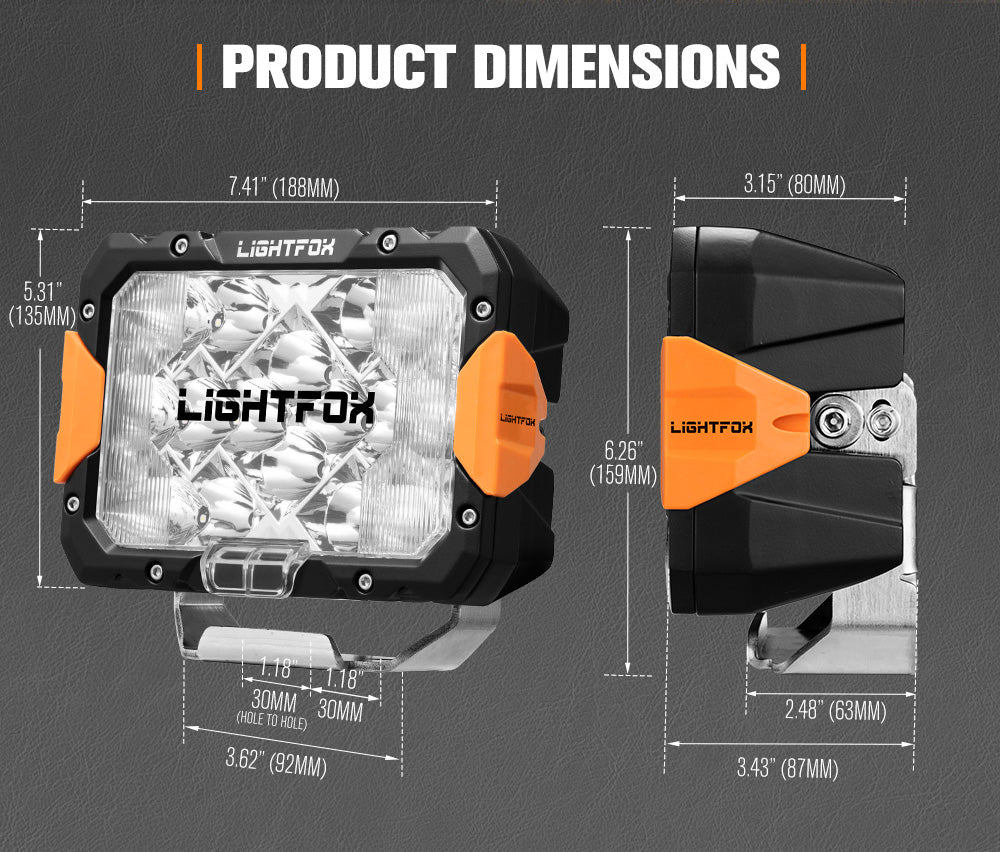 Lightfox Pegasus 9" LED Driving Light 1Lux@2,972ft IP68 11,390LM