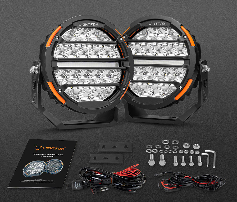 Lightfox Polaris 9" LED Driving Light 1Lux@1,660m IP68 14,708 Lumens
