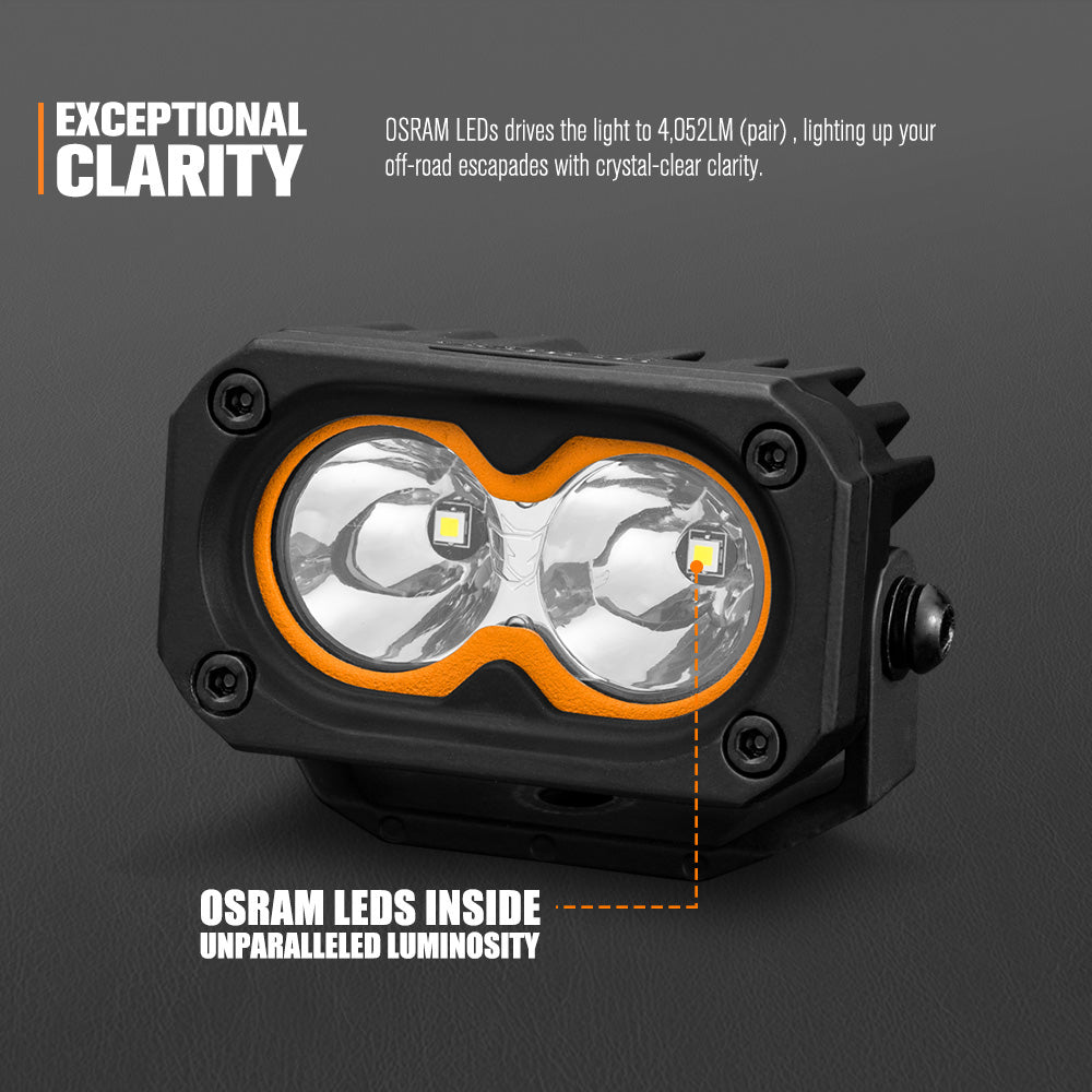 Lightfox Cygnus-2 3inch LED Work Light 1Lux@1,142ft IP68 4,052 Lumens