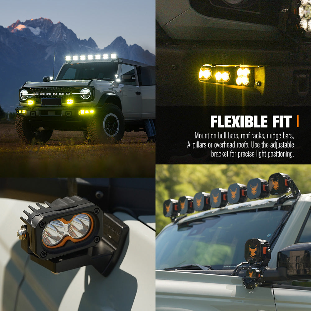 Lightfox Cygnus-2 3inch LED Work Light 1Lux@1,142ft IP68 4,052 Lumens