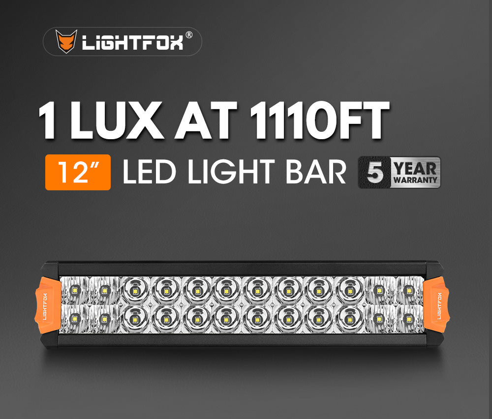 Lightfox Rigel Series 12" LED Light Bar 1Lux@1,110ft IP68 5,431LM