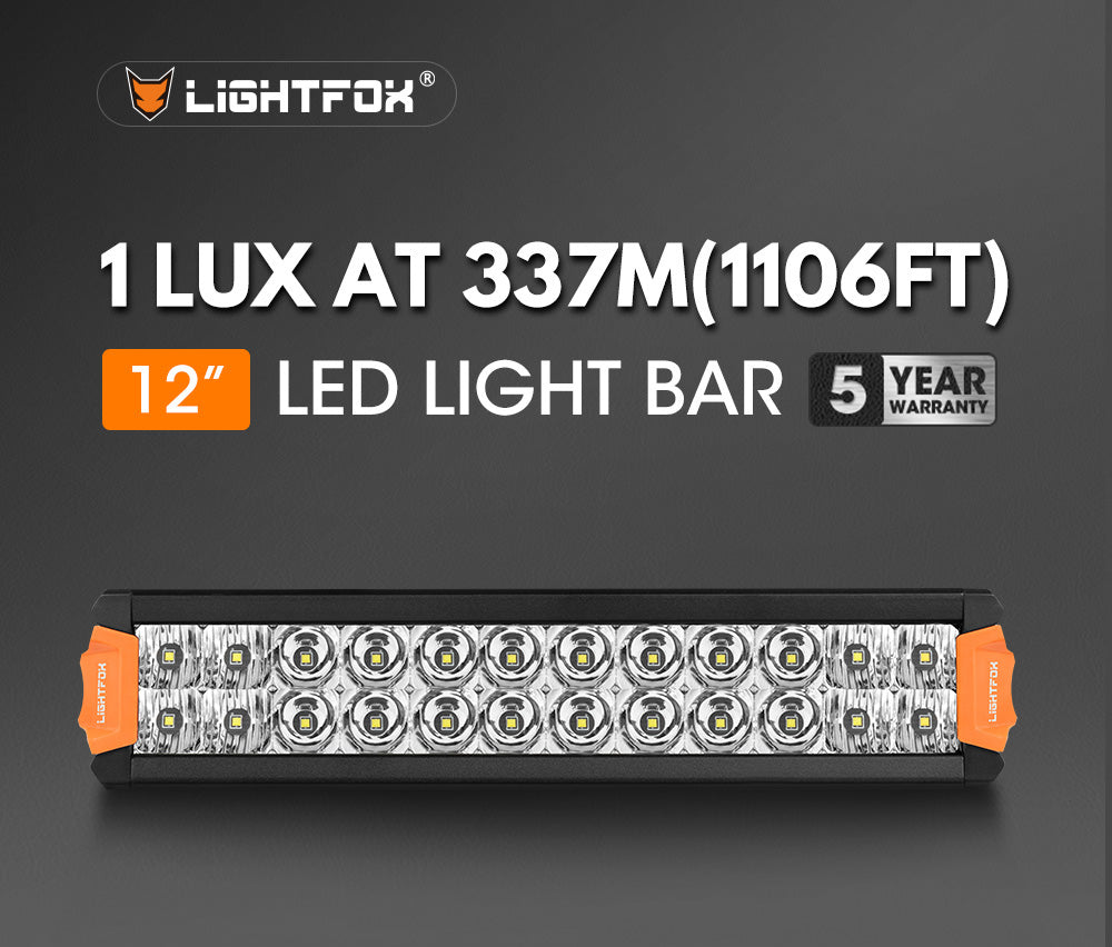 Lightfox Rigel Series 12" LED Light Bar 1Lux@1,106ft IP68 8,320LM