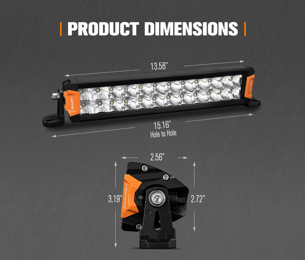 Lightfox Rigel Series 12" LED Light Bar 1Lux@1,110ft IP68 5,431LM