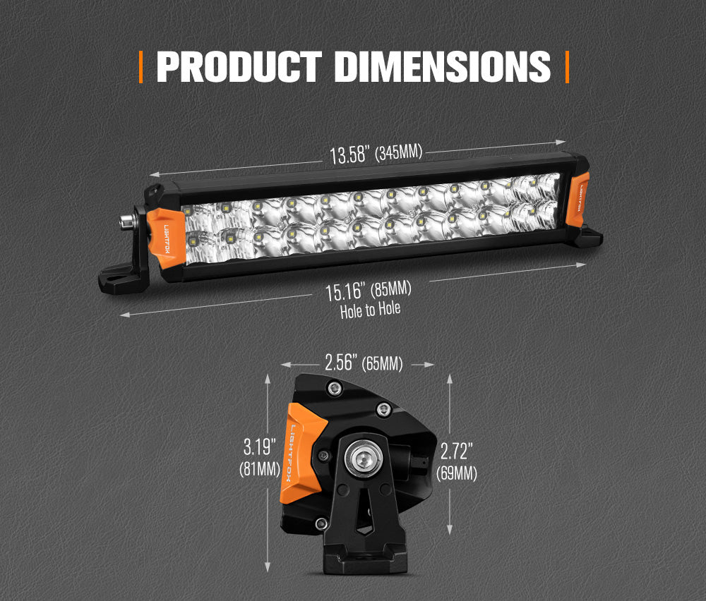 Lightfox Rigel Series 12" LED Light Bar 1Lux@1,106ft IP68 8,320LM