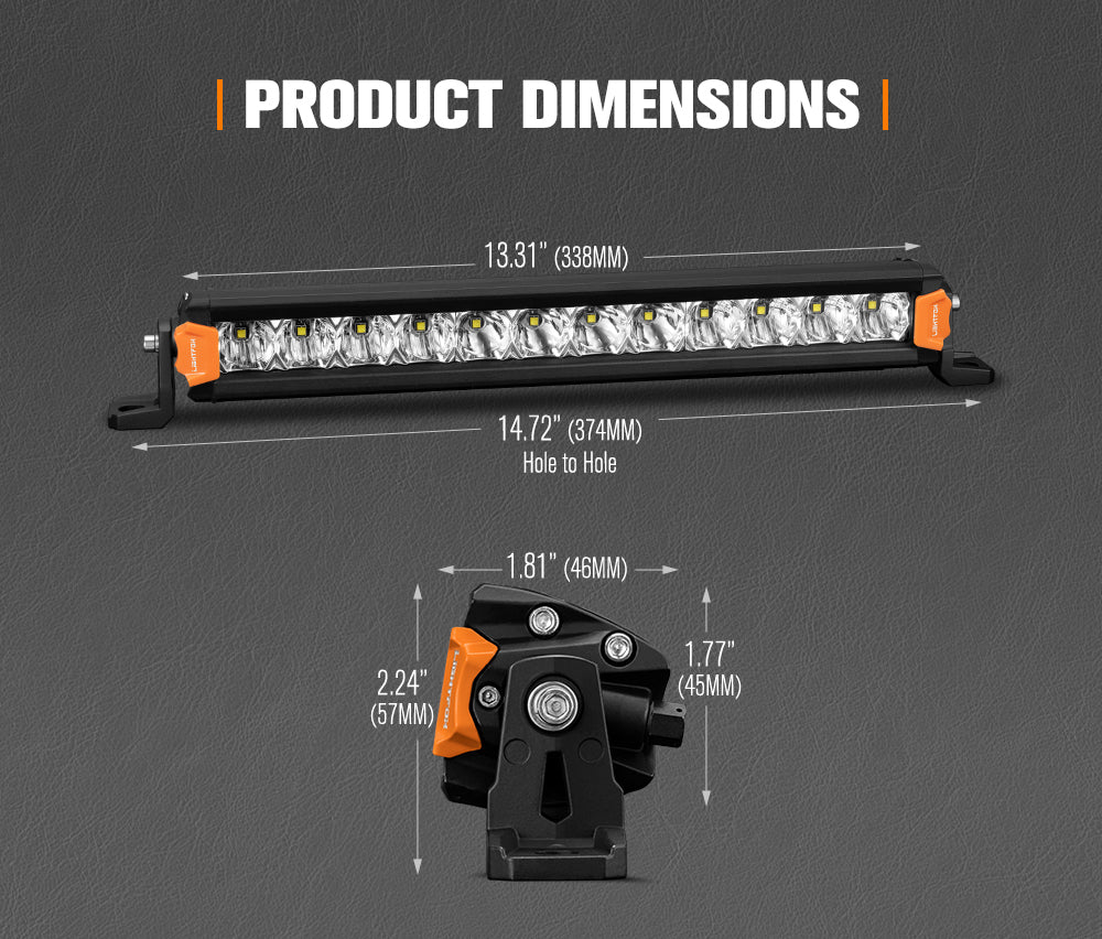 Lightfox Vega Series 14" LED Light Bar 1Lux@1,047ft IP68 7,548LM