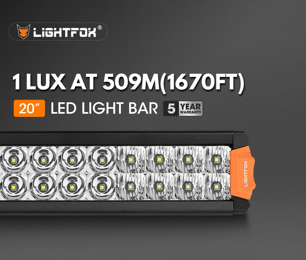 Lightfox Rigel Series 20" LED Light Bar 1Lux@1,670ft IP68 15,096LM