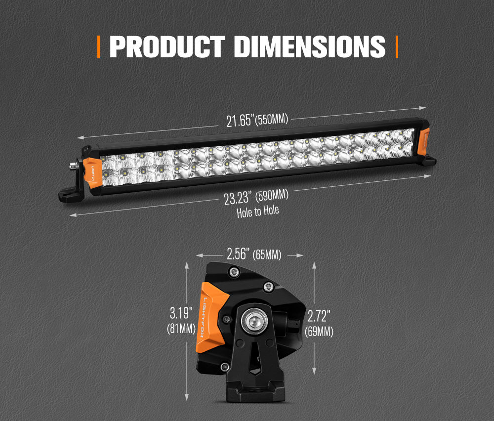 Lightfox Rigel Series 20" LED Light Bar 1Lux@1,670ft IP68 15,096LM