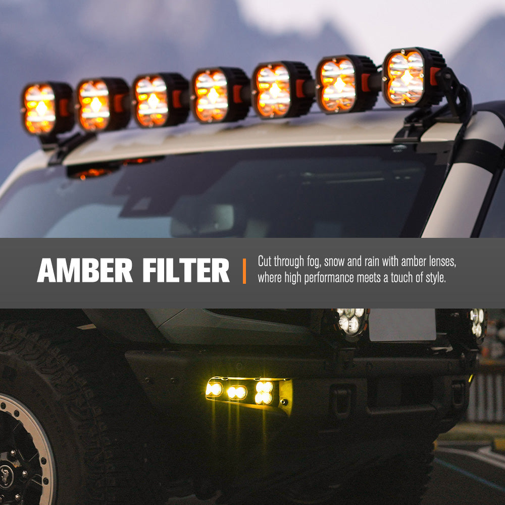 Lightfox Cygnus-4 3" Pair LED Pod Lights 1Lux@1,660 ft IP68 7,668LM