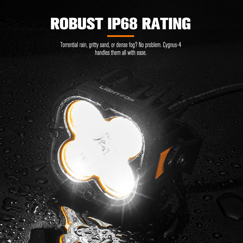Lightfox Cygnus-4 3" Pair LED Pod Lights 1Lux@1,248 ft IP68 3,834LM