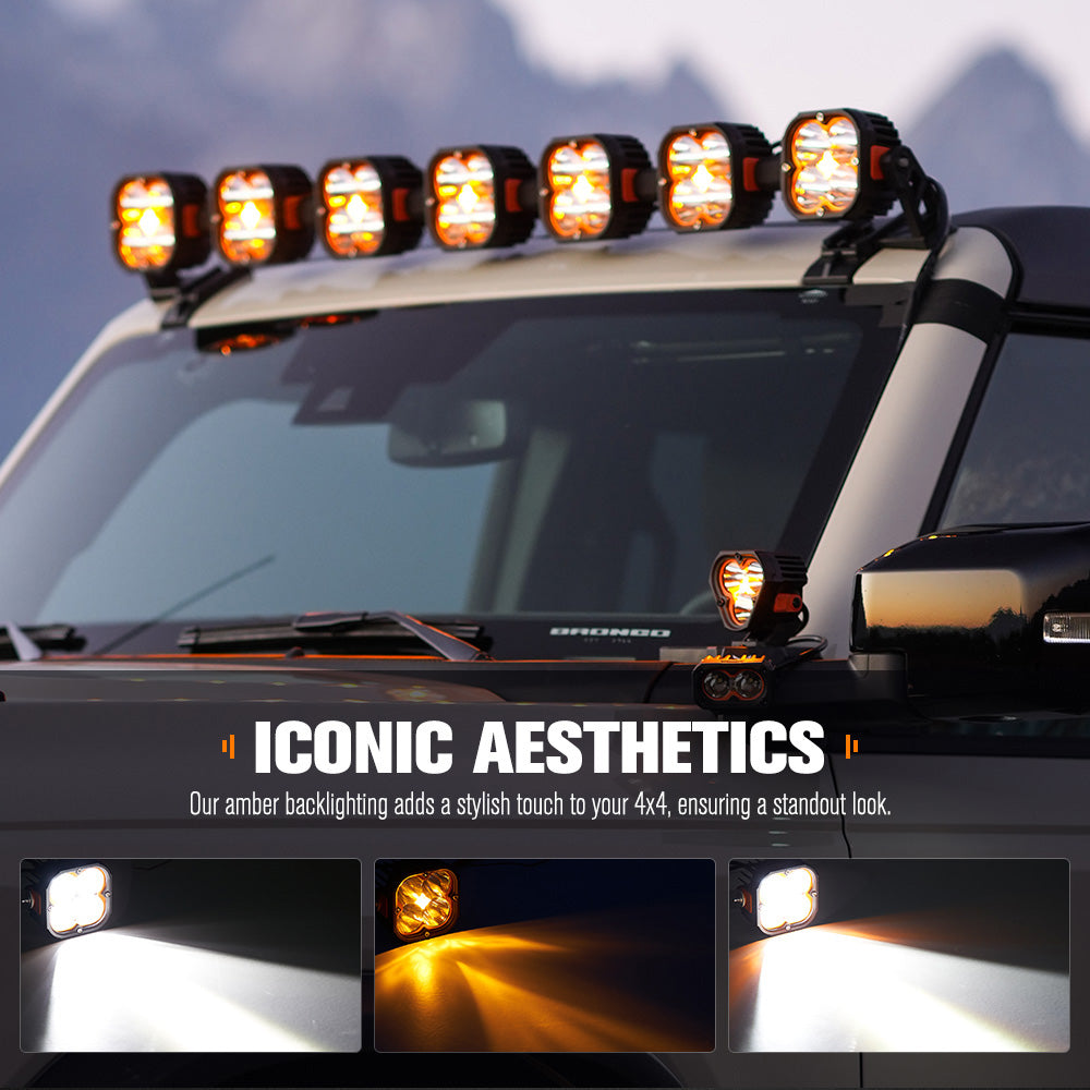 Lightfox Cygnus 5" Pair LED Pod Lights 1Lux@2,136ft IP68 14,106,LM