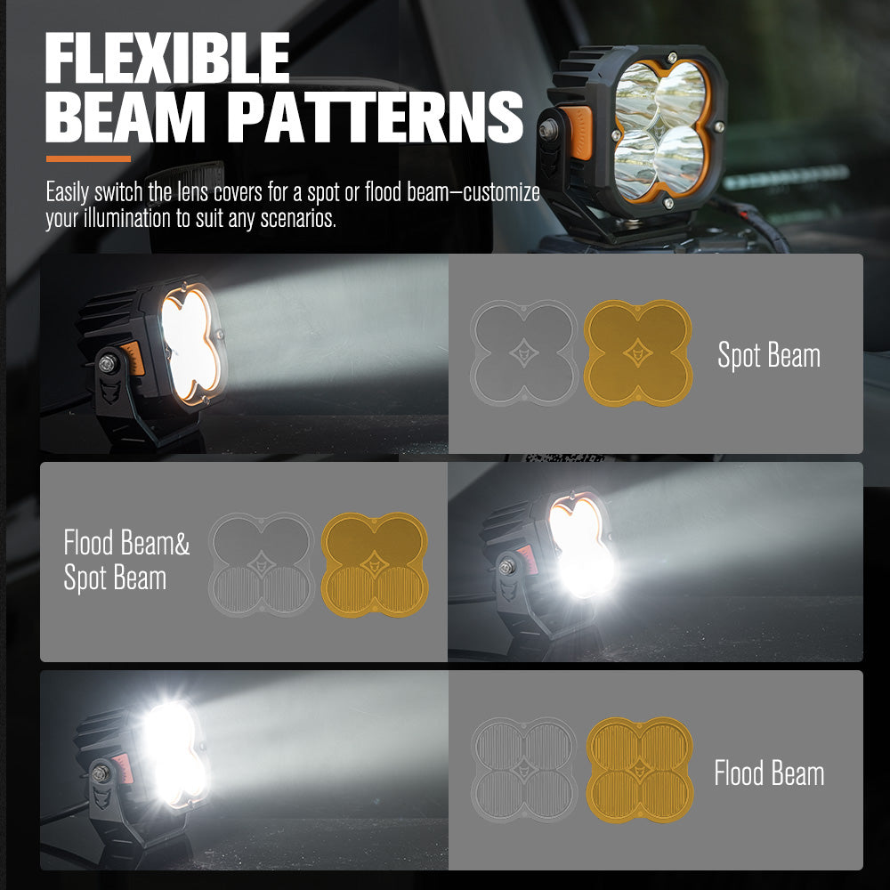 Lightfox Cygnus 5" Pair LED Pod Lights 1Lux@2,136ft IP68 14,106,LM