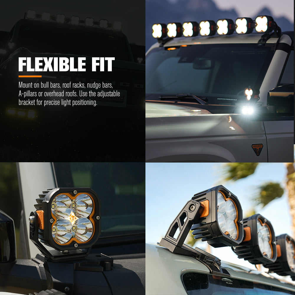 Lightfox Cygnus 5" Pair LED Pod Lights 1Lux@2,136ft IP68 14,106,LM