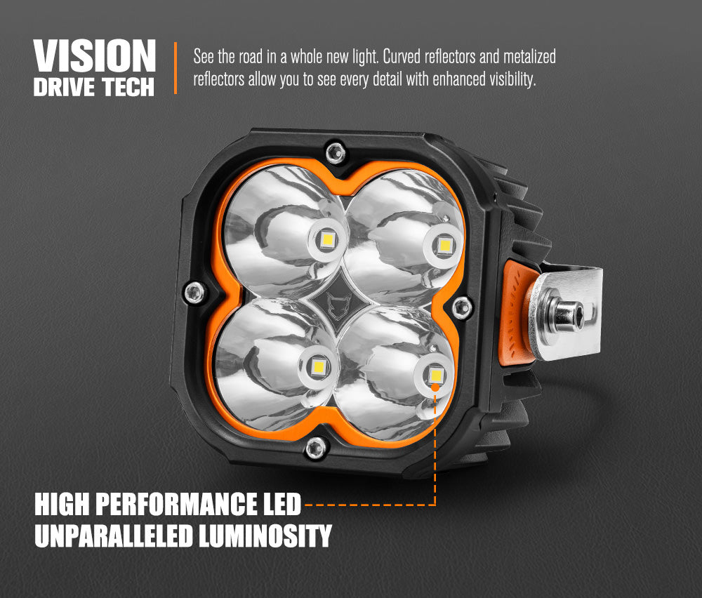 Lightfox Cygnus 5" Pair LED Pod Lights 1Lux@1,300 ft IP68 7,053LM